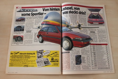 Auto bild 1986 honda accord - bild, 18/1986