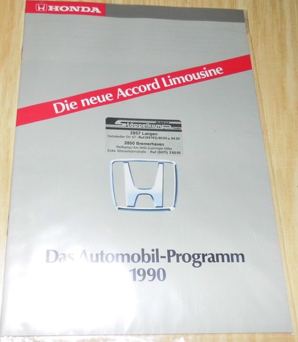 Honda automobil programm 1990 - honda, automobil-programm